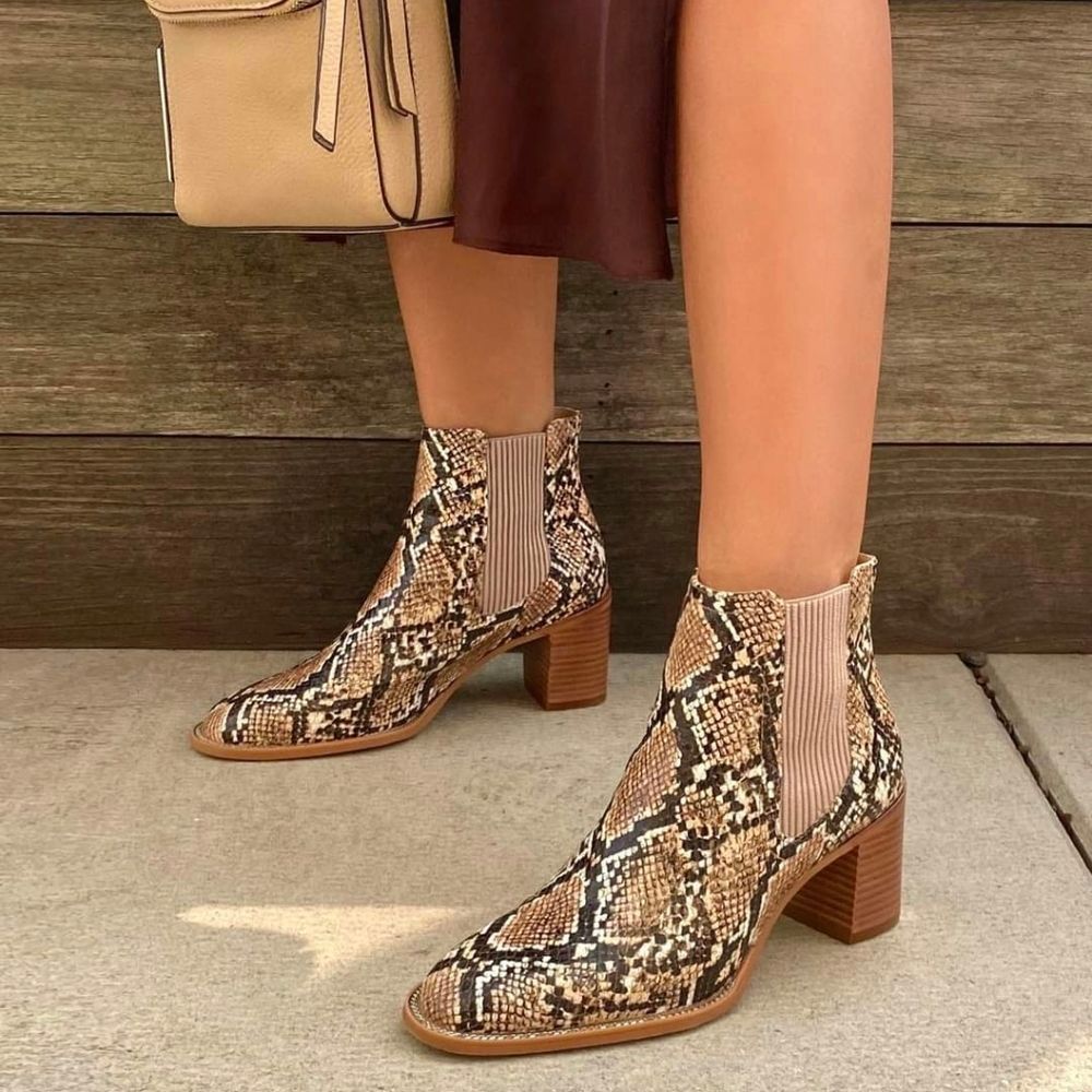 Vince Camuto Snakeskin Chelsea boots